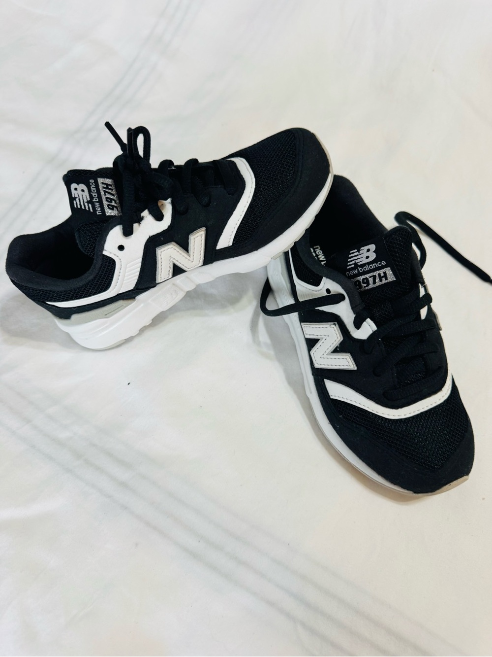 New Balance Kids Sneakers - White and Tan Soles